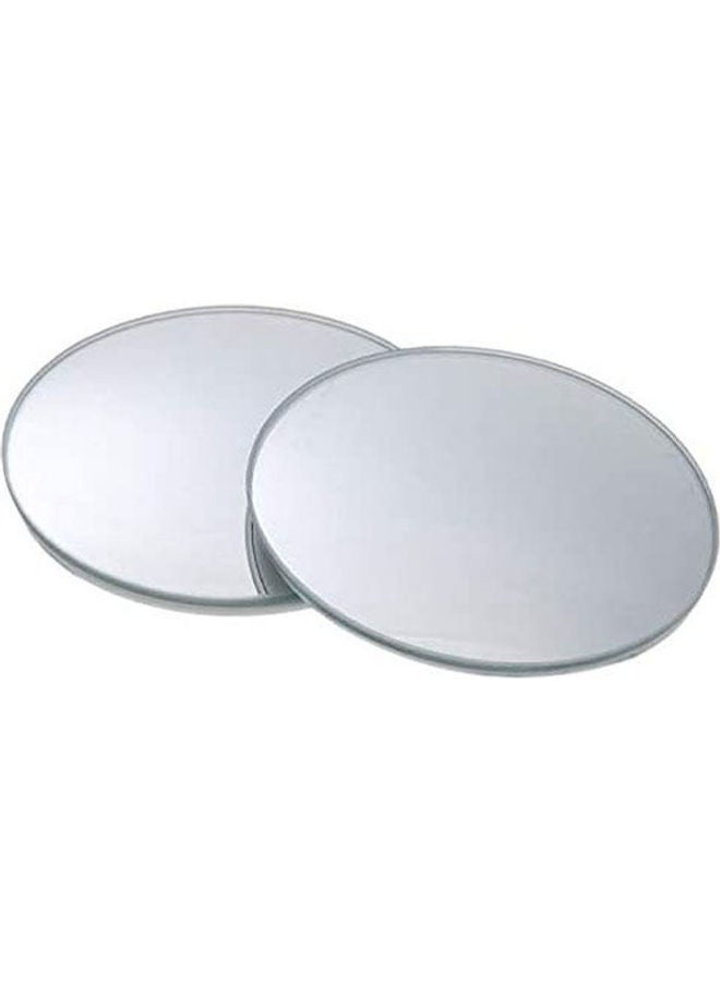 Generic 2 Pcs Blind Spot Mirror Adjustable Blind Spot Mirror Stick On Blind Spot Mirrors Frameless Round Hd Glass Convex Rear View Mirror Silver 