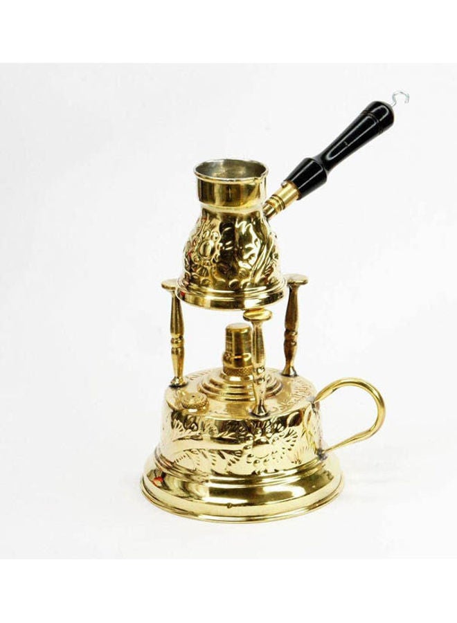 Brass Alcohol Burner With Coffee Pot Gold - Image 1