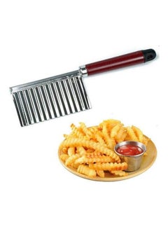 ماركة غير محددة Potato Wavy Edged Knife Stainless Steel Kitchen Gadget Vegetable Fruit Cutting Brown  - Image 2
