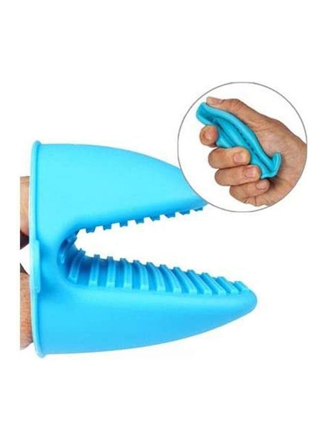 2Pc Oven Heat Resistant Silicone Microwave Gloves Oven Mitt Nonslip Cooking Pinch Gripper Skid Silicone Pot Holder For Kitchen Blue  - Image 2