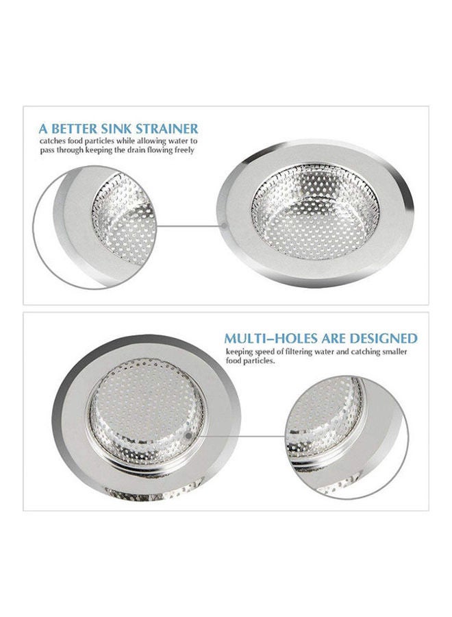 Stainless Steel Sink Filter Anti Blocking Mesh Strainer Kitchen Bathroom Sink Drain Strainer Large Wide Rim 4.5 Inch Diameter Silver 90grams - Image 2