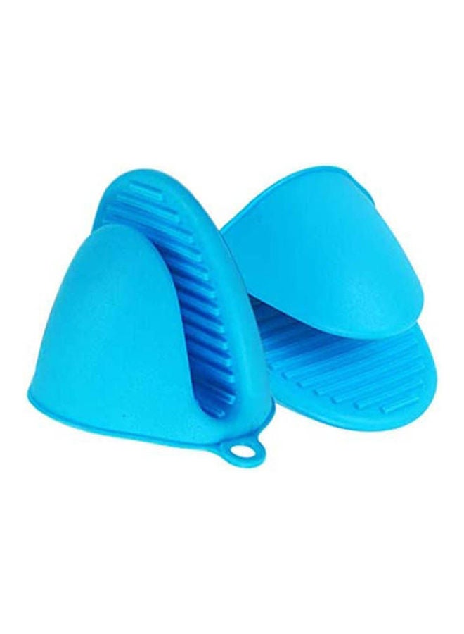 High Temperature Heat Insulation Anti Slip Non Slip Baking Oven Microwave Dish Clamp Silicone Gloves Blue 