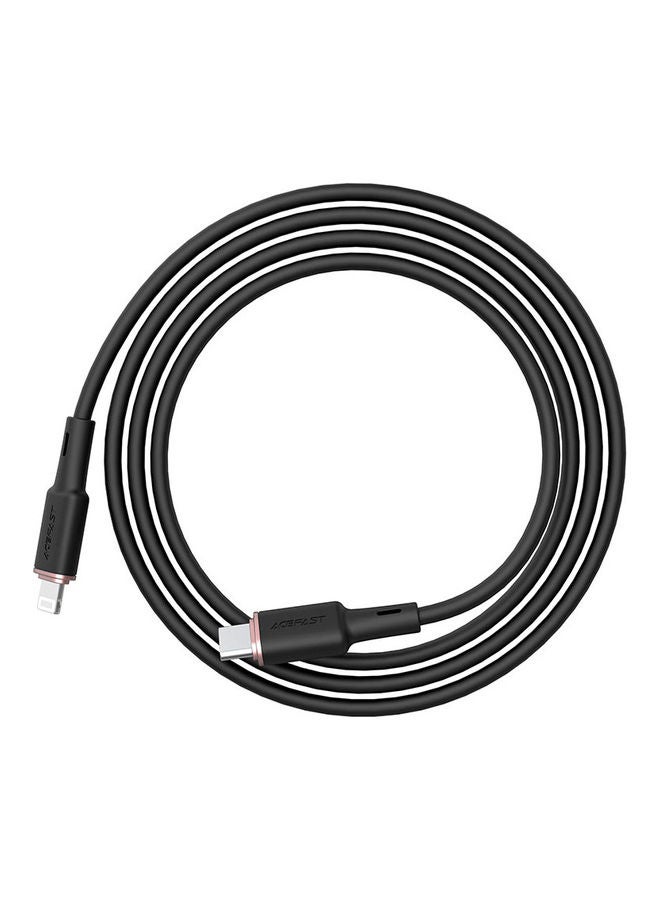 ACEFAST USB-C to Lightning Zinc Alloy Silicone Charging Data Cable Black  - Image 1