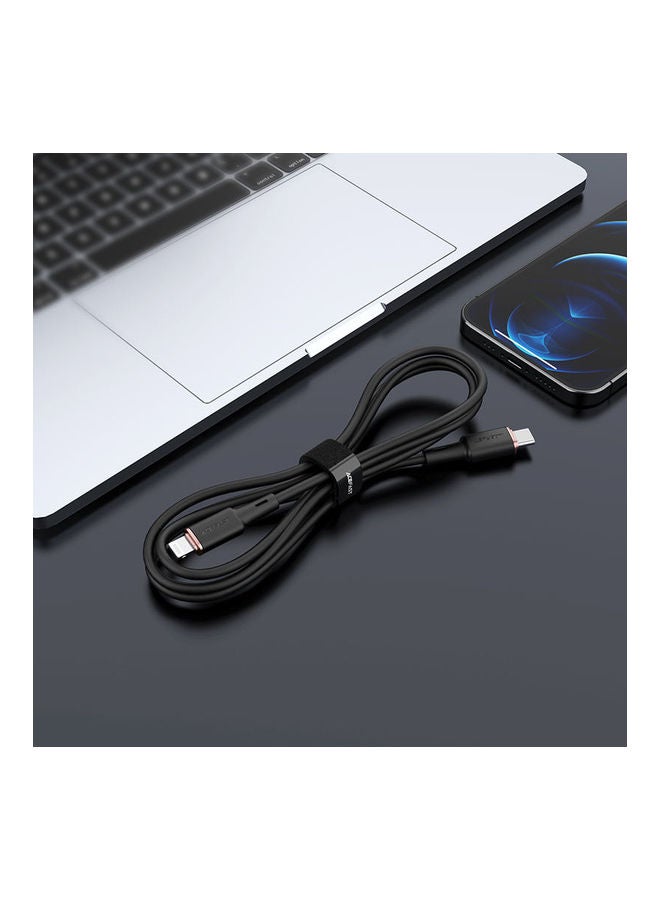 ACEFAST USB-C to Lightning Zinc Alloy Silicone Charging Data Cable Black  - Image 2