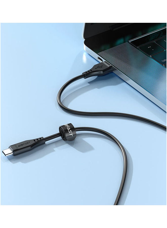أسيفاست كابل شحن ونقل بيانات C3-03 USB-C TPE أسود. - Image 2
