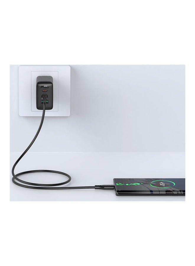 أسيفاست كابل شحن ونقل بيانات C3-03 USB-C TPE أسود. - Image 3