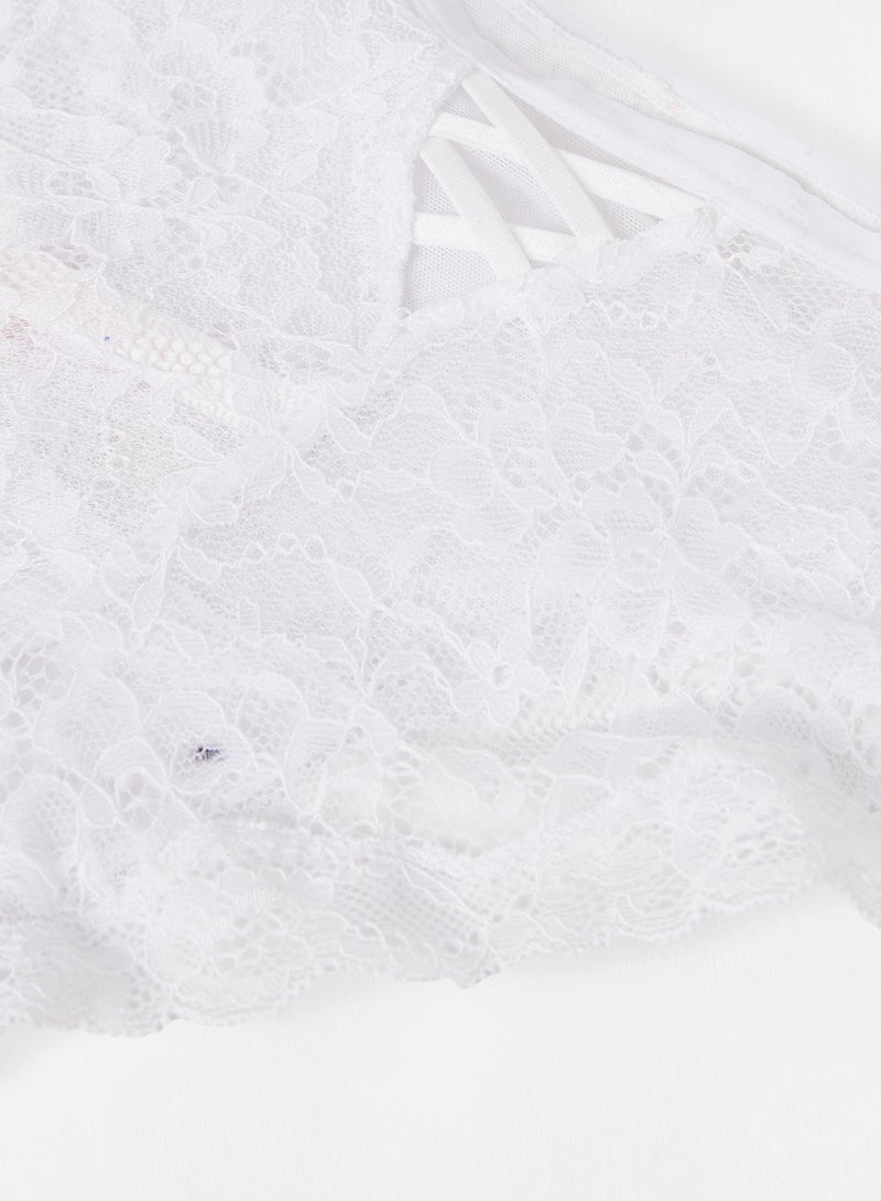 Ardene - Lace Cheeky Cut Bottoms White - Image 1