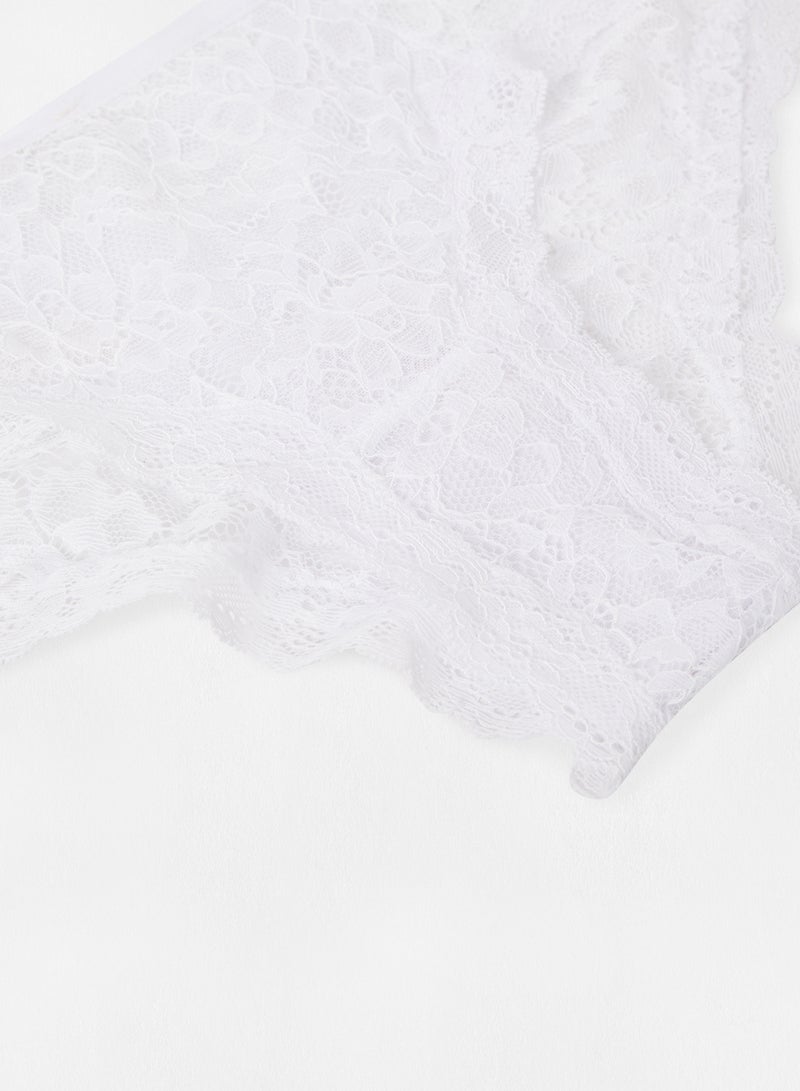 Ardene - Lace Cheeky Cut Bottoms White - Image 1