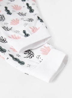 Aila Girls Printed Casual Joggers White/Black  - Image 4
