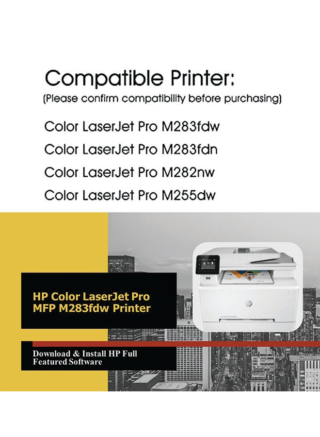 Pack of 4 HP 207A Original LaserJet Toner Cartridge | Works with HP Color Laserjet Pro M255 M282 M283 Black, Cyan, Yellow & Magenta 