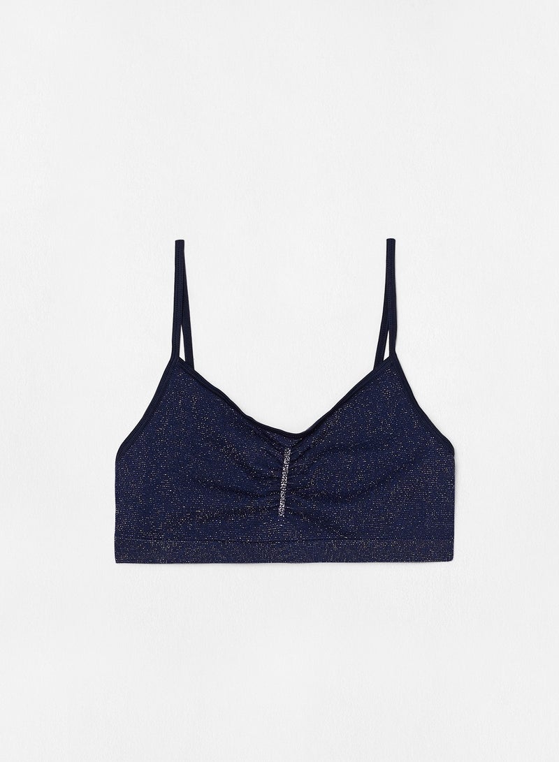 Hema Seamless Lurex Bra Navy  - Image 1