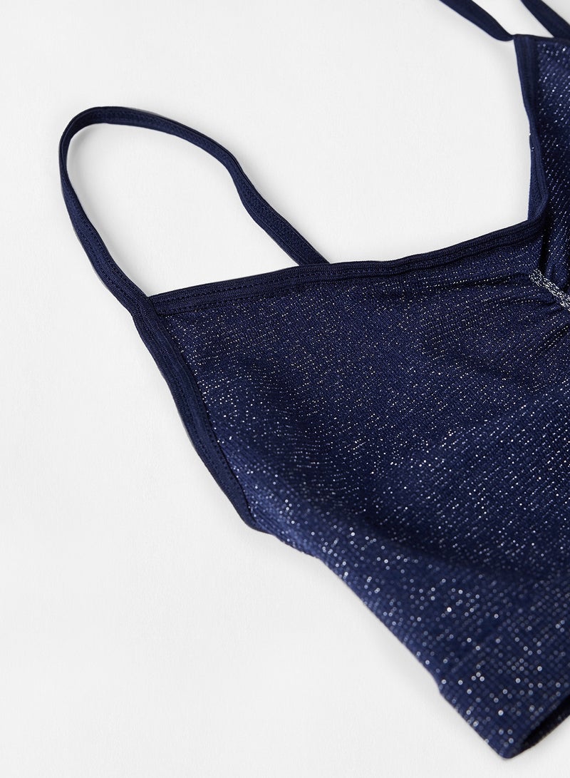 Hema Seamless Lurex Bra Navy  - Image 3