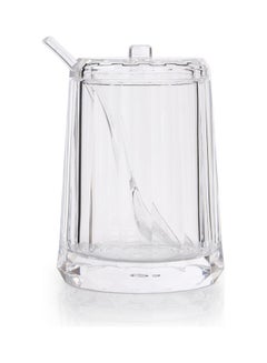 Resin Faceted Sugar Pot Clear 8 x 11cm