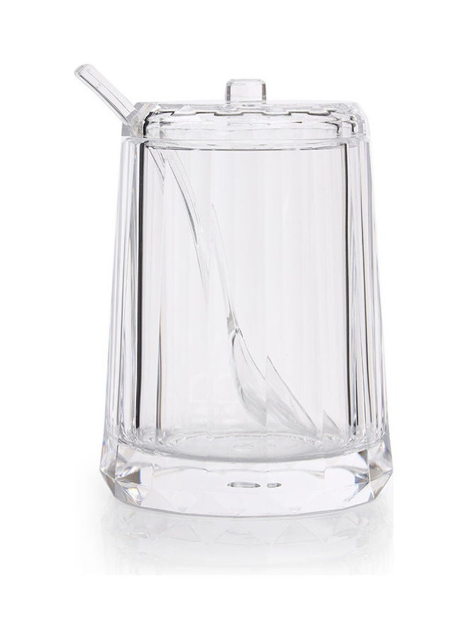 homes r us - Resin Faceted Sugar Pot Clear 8 x 11cm - Image 1