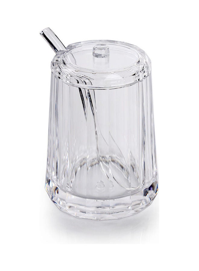 homes r us - Resin Faceted Sugar Pot Clear 8 x 11cm - Image 1