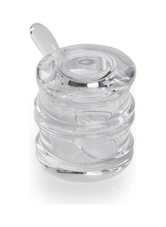 Resin Sauce Jar With Spoon Clear 7.5 x 7 x 8.8cm