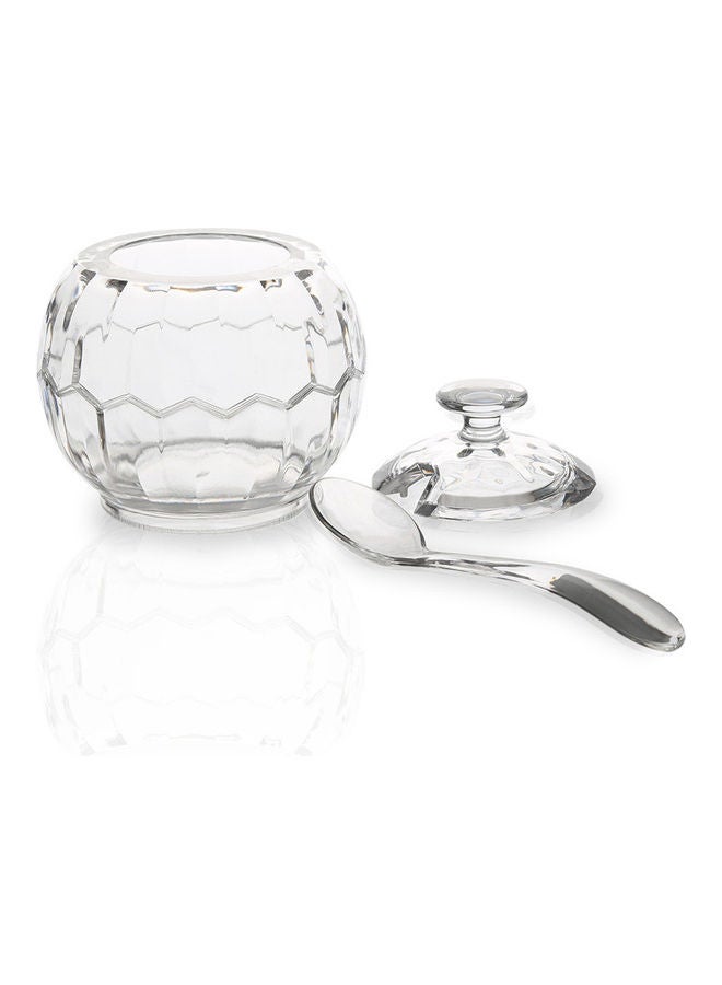 homes r us - Resin Sugar Pot Clear 9.3 x 9.3 x 10.8cm - Image 1