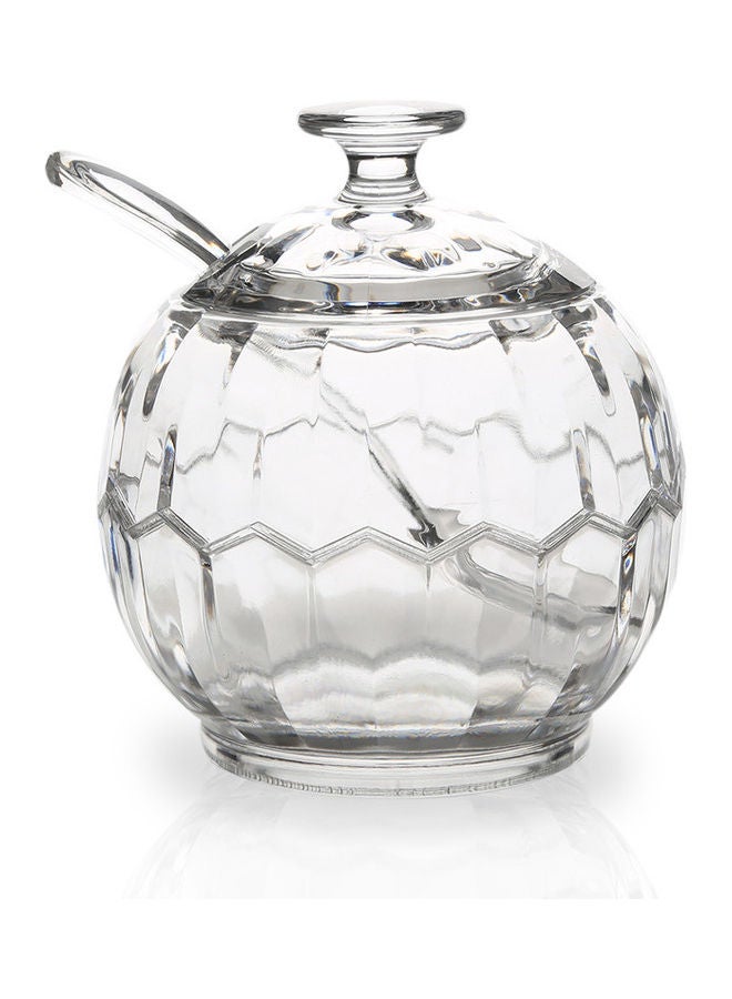 homes r us - Resin Sugar Pot Clear 9.3 x 9.3 x 10.8cm - Image 1