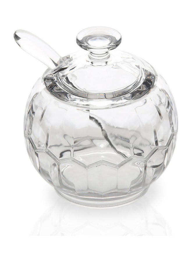 homes r us - Resin Sugar Pot Clear 9.3 x 9.3 x 10.8cm - Image 1