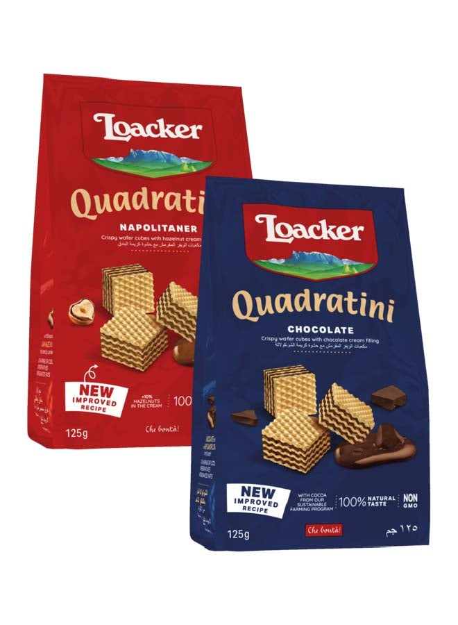 Loacker Quadratini Wafers 125grams Pack of 2 - Image 1