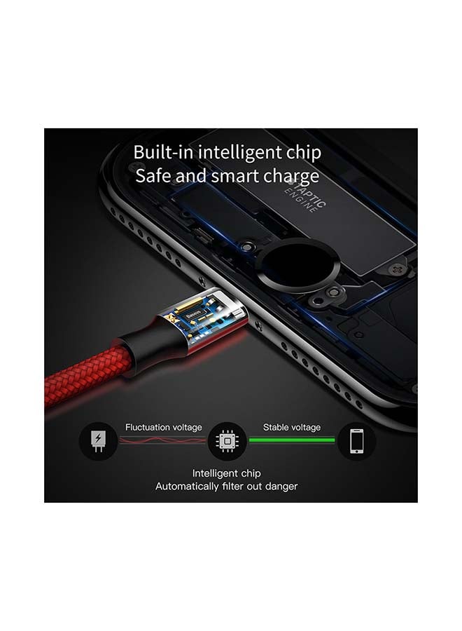 Baseus Rapid Series 3-in-1 Nylon Braided Cable Micro and Dual Lightning Charging Cable 3A 1.2M for iPhone 13 12 11 Pro Max Mini XS X 8 7 6 5 SE iPad, Huawei and more Red - Image 5
