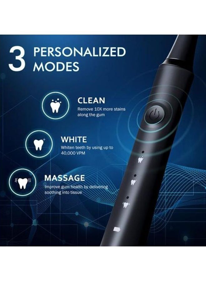 Atmoko - Sonic Electric Toothbrush With 10 Replacement Head Black - Image 1