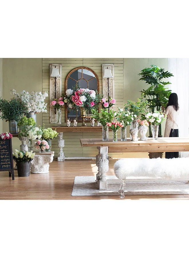ebb & flow Mini Hydrangea Green Unique Luxury Quality Material for the Perfect Stylish Home Green 25 X 25 X 47cm