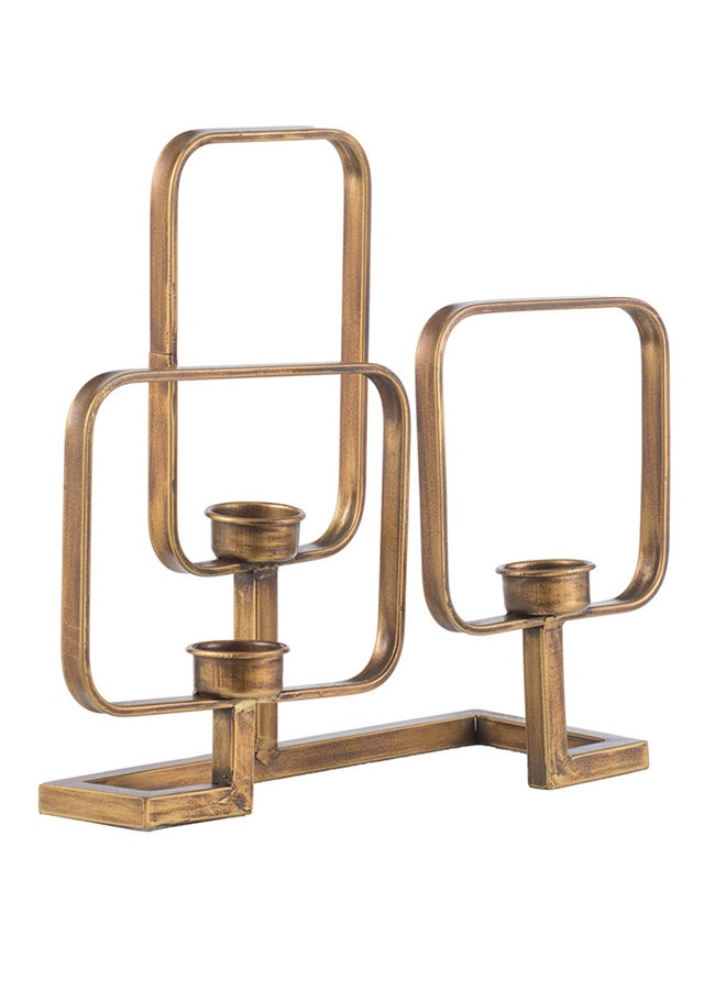 ايب اند فلو حامل شموع بتصميم مثالي ولون ذهبي ومصنوع من مواد فاخرة ومميزة وبجودة عالية لمنزل مثالي وأنيق ذهبي 33 X 13 X 31سم - Image 3