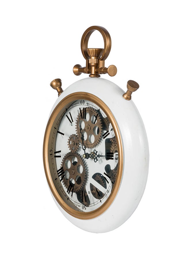 ebb & flow - clock Superb Quality Wall Clocks to Keep Track of time in your Unique Home 42162 White/Gold 29 X 6 X 38cm - Image 1