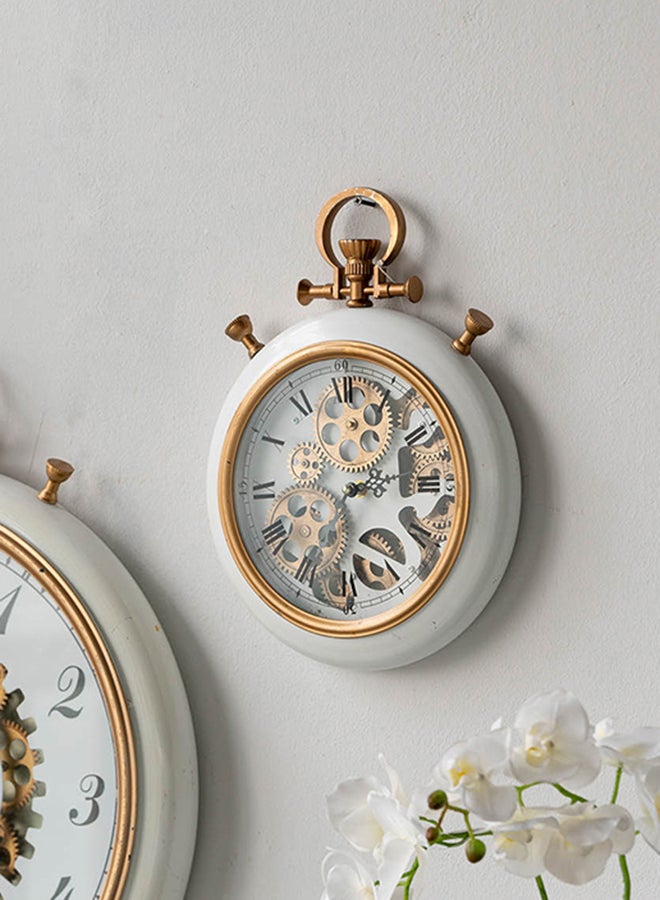 ebb & flow - clock Superb Quality Wall Clocks to Keep Track of time in your Unique Home 42162 White/Gold 29 X 6 X 38cm - Image 1
