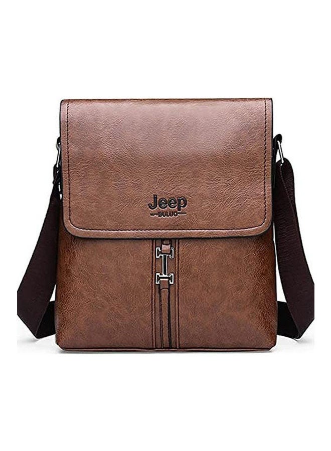 Jeep Buluo Leather Cross Body Bag Brown - Image 1