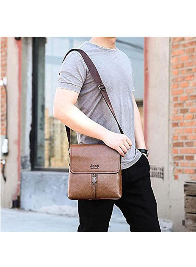 Jeep Buluo Leather Cross Body Bag Brown - Image 2