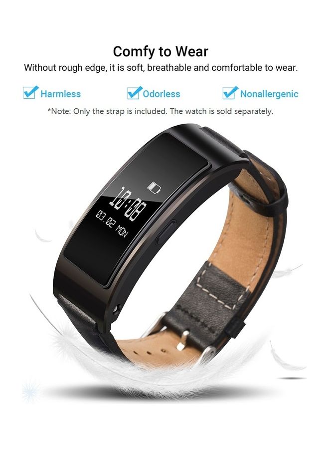ماركة غير محددة - 16mm Genuine Leather Quick Release Strap Replacement Watchband for Huawei Talk Band 6 - Image 1