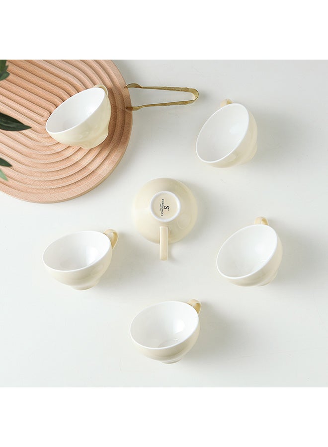 Shuer 6-Piece Ceramic Coffee Cups Beige  - Image 5