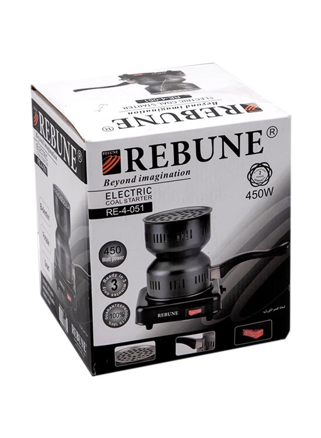 REBUNE - Charcoal Burner 450W 450.0 W RE-4-051 Black - Image 1