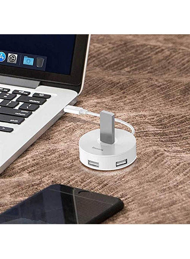 Baseus - Round Box Hub Adapter (Usb3.0 To Usb3.0*1+Usb2.0*3) White - Image 1