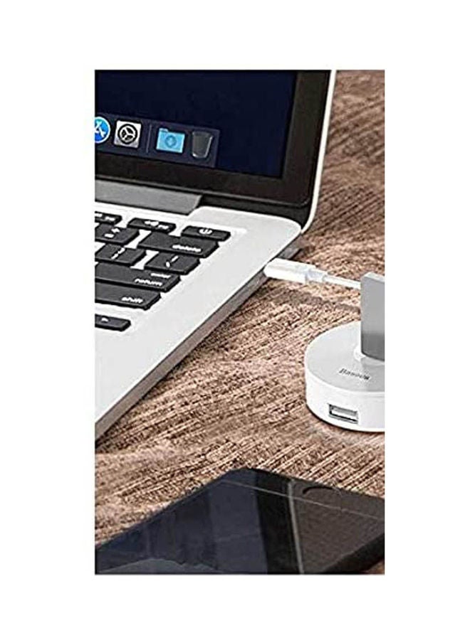 Baseus - Round Box Hub Adapter (Usb3.0 To Usb3.0*1+Usb2.0*3) White - Image 1