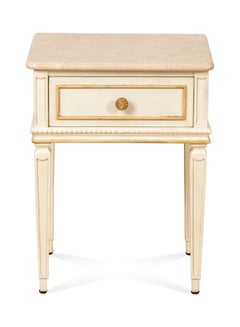 Selena Nest Table With Drawer Beige/Gold 50x66x40cm
