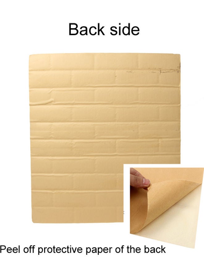 جساي تويز ورق حائط ثلاثي الأبعاد وذاتي اللصق ومضاد للماء مصنوع من إسفنج البولي إيثيلين أصفَر 70x77x0.5سم - Image 4