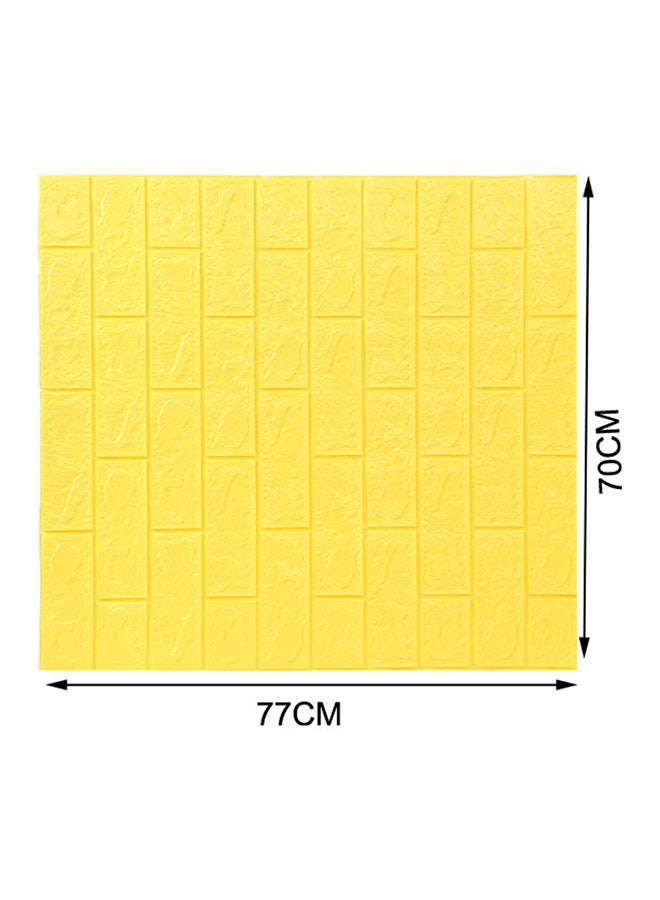 جساي تويز ورق حائط ثلاثي الأبعاد وذاتي اللصق ومضاد للماء مصنوع من إسفنج البولي إيثيلين أصفَر 70x77x0.5سم - Image 2