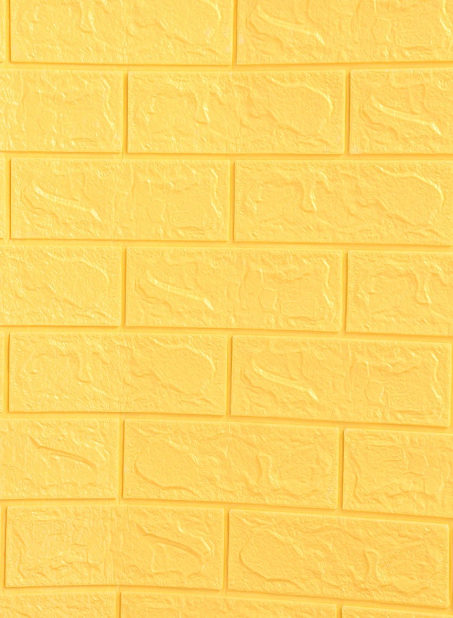 جساي تويز ورق حائط ثلاثي الأبعاد وذاتي اللصق ومضاد للماء مصنوع من إسفنج البولي إيثيلين أصفَر 70x77x0.5سم - Image 3