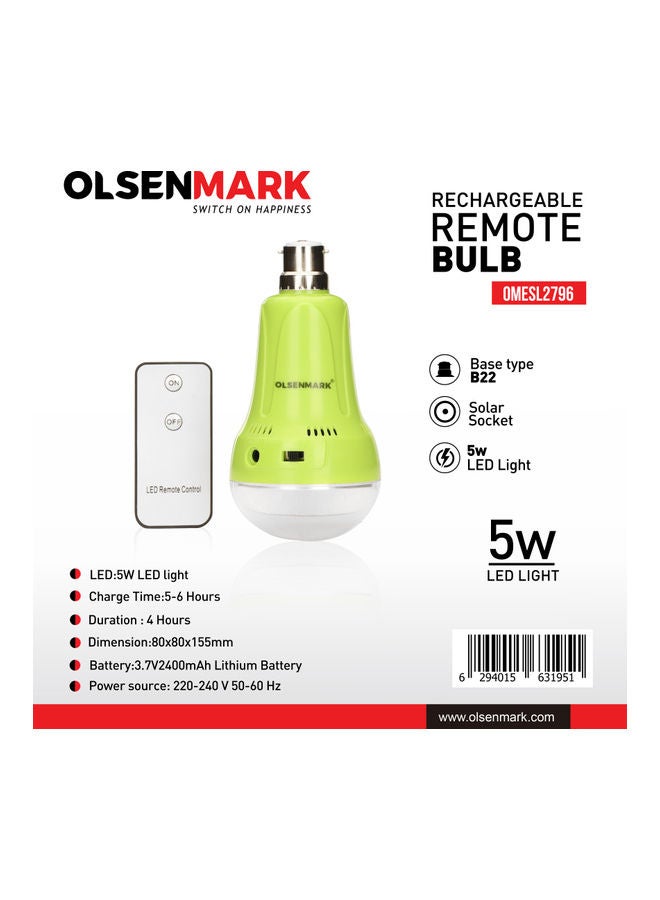 Olsenmark Rechargeable LED Light Bulb With Remote Pista  - Image 2
