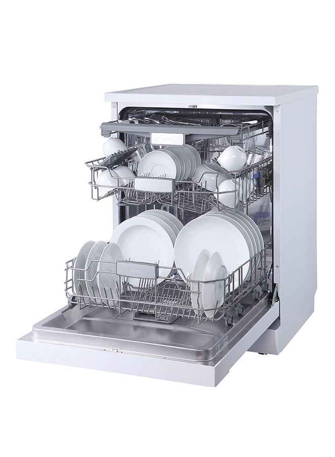 Freestanding Dishwasher, 7 Programs, 14 place setting, 3 Rack Levels, High Energy Efficiency, Quiet 2100 W EVDW-143MW White