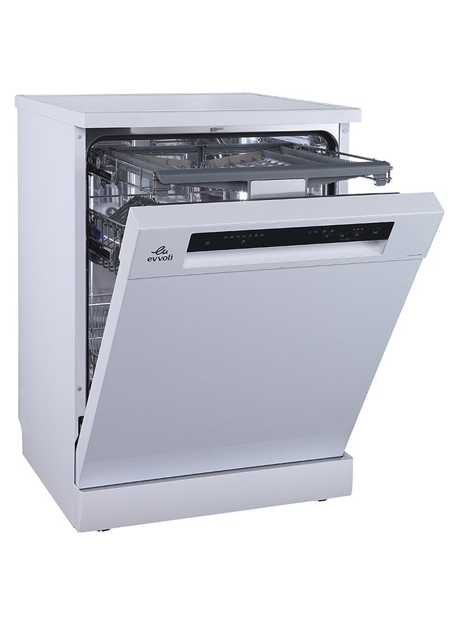 Freestanding Dishwasher, 7 Programs, 14 place setting, 3 Rack Levels, High Energy Efficiency, Quiet 2100 W EVDW-143MW White