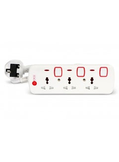 AFRA Japan Universal Extension Cord 3 Way 3M 3 Universal Sockets 3 Meter Cable Easy Set-Up & Storage Shock proof 250V White  - Image 3