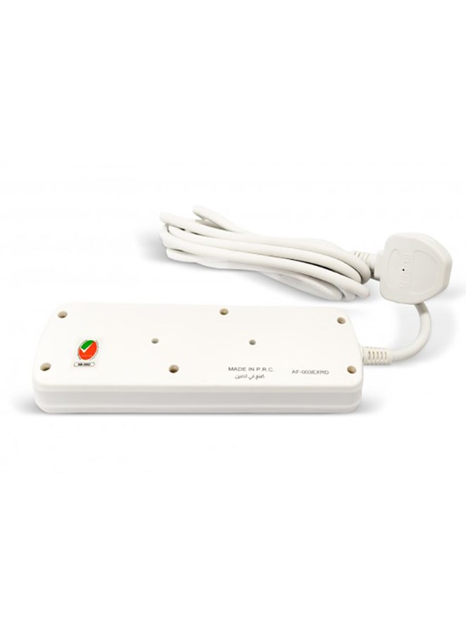 AFRA - Japan Universal Extension Cord 3 Way 3M 3 Universal Sockets 3 Meter Cable Easy Set-Up & Storage Shock proof 250V White - Image 1