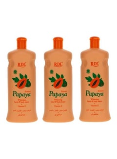 RDL Pack Of 3 Papaya Extract Whitening Hand And Body Lotion 600ml  - Image 1