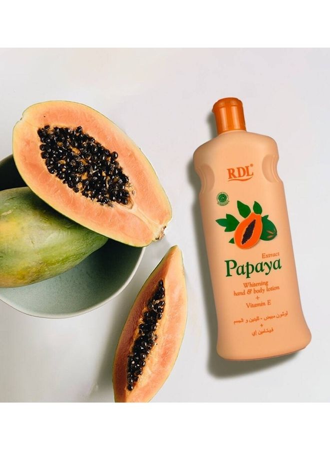 RDL Pack Of 3 Papaya Extract Whitening Hand And Body Lotion 600ml  - Image 2