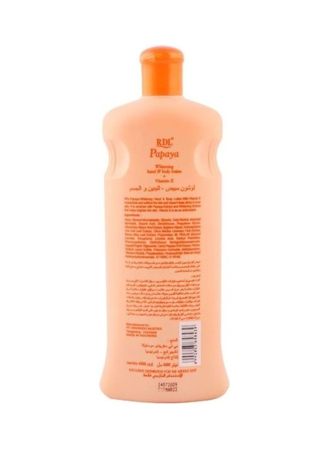 RDL Pack of 4 Extract Papaya Whitening Hand and Body Lotion + Vitamin E 600ml  - Image 4