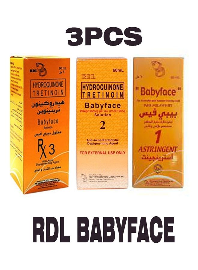 RDL 3 Pieces Babyface Anti-Acne Depigmenting Agent 3x60ml  - Image 1